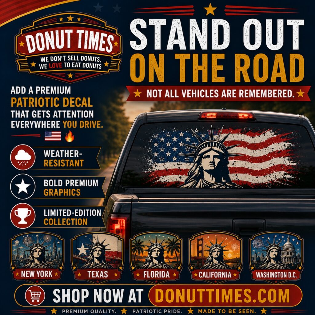 A truck displaying the phrase "Stand Out" prominently on its side, parked on a road.